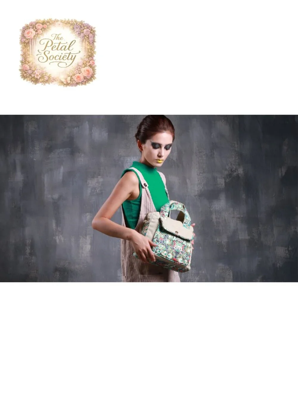 Canvas Floral Crossbody Shoulder Purse with Adjustable Strap